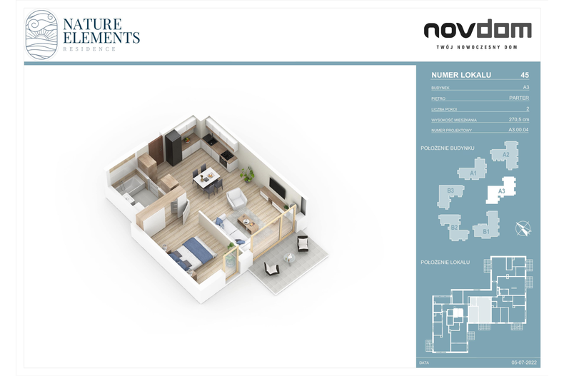 Apartament wakacyjny 49,25 m², parter, oferta nr A3/45