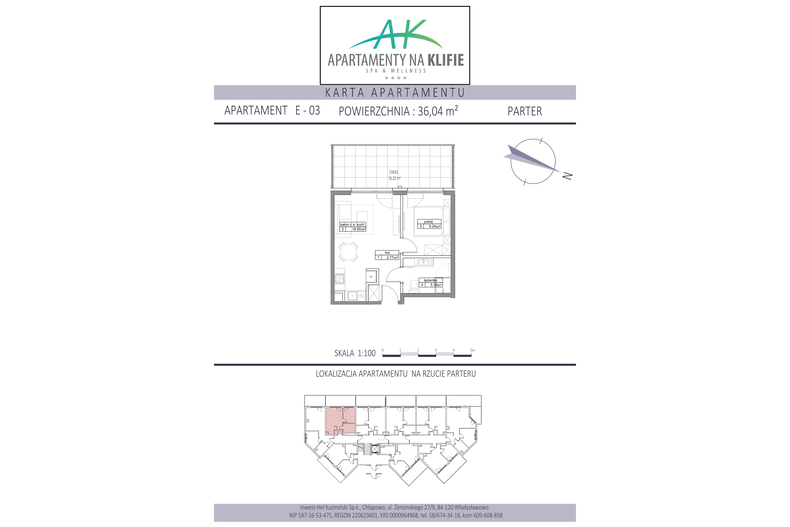 Apartament wakacyjny 36,04 m², parter, oferta nr E-03