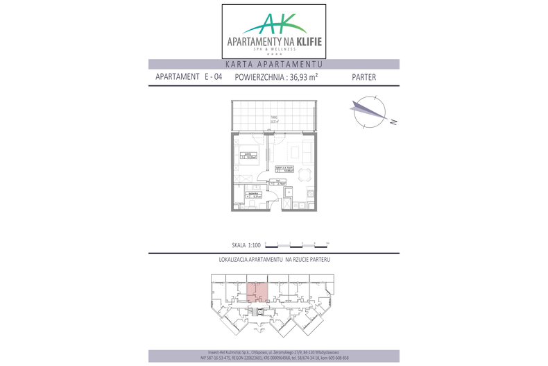 Apartament wakacyjny 36,93 m², parter, oferta nr E-04