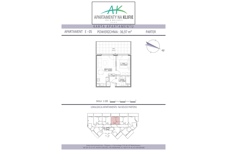 Apartament wakacyjny 36,97 m², parter, oferta nr E-05