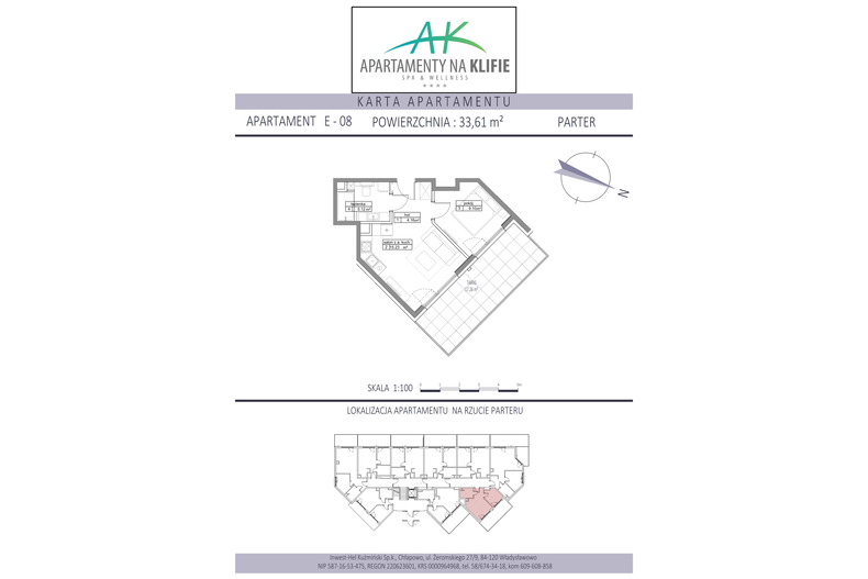 Apartament wakacyjny 33,61 m², parter, oferta nr E-08