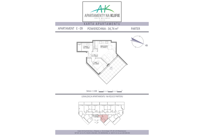 Apartament wakacyjny 34,74 m², parter, oferta nr E-09