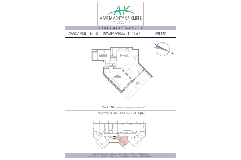 Apartament wakacyjny 41,07 m², piętro 1, oferta nr E-18