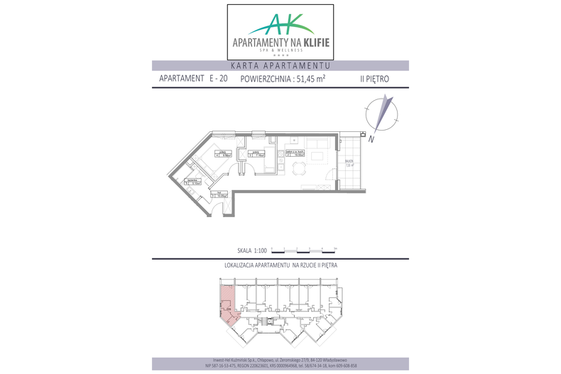 Apartament wakacyjny 51,45 m², piętro 2, oferta nr E-20