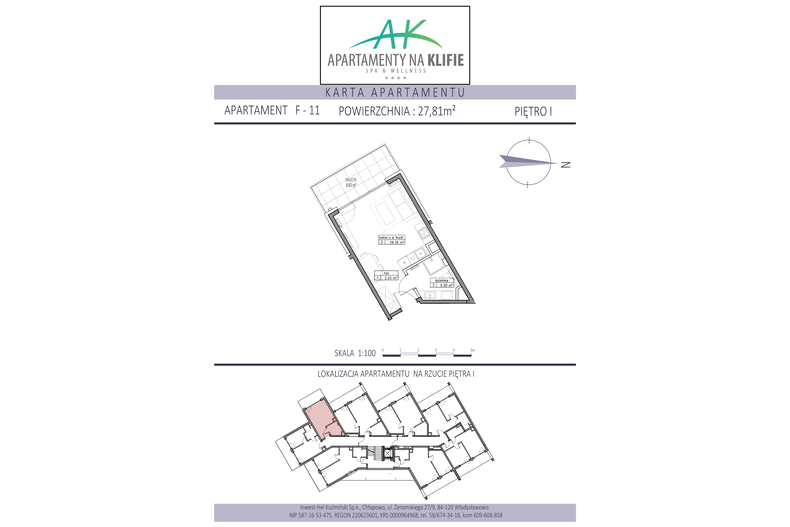 Apartament wakacyjny 27,81 m², piętro 1, oferta nr F-11