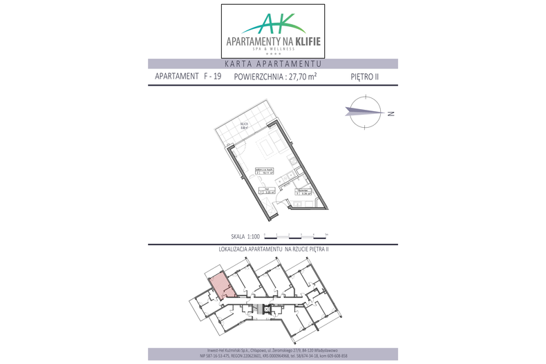 Apartament wakacyjny 27,70 m², piętro 2, oferta nr F-19