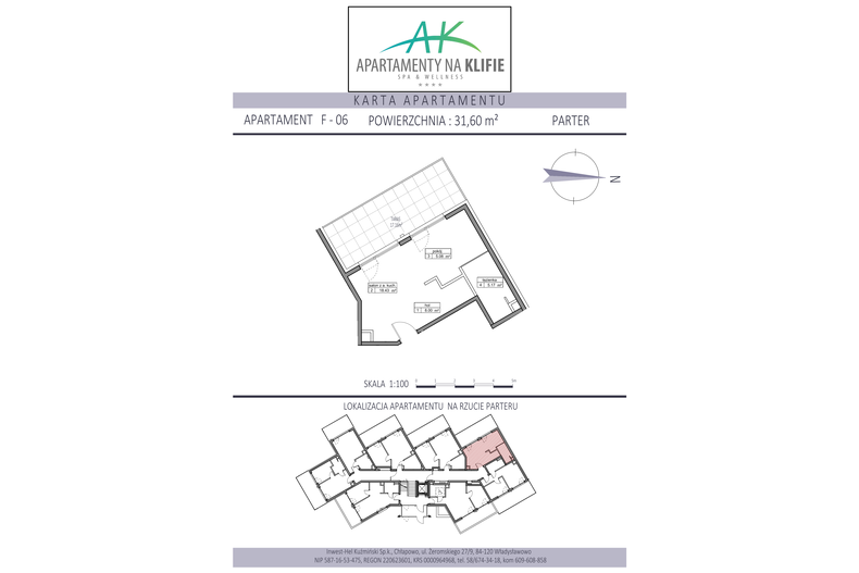 Apartament wakacyjny 31,60 m², parter, oferta nr F-06