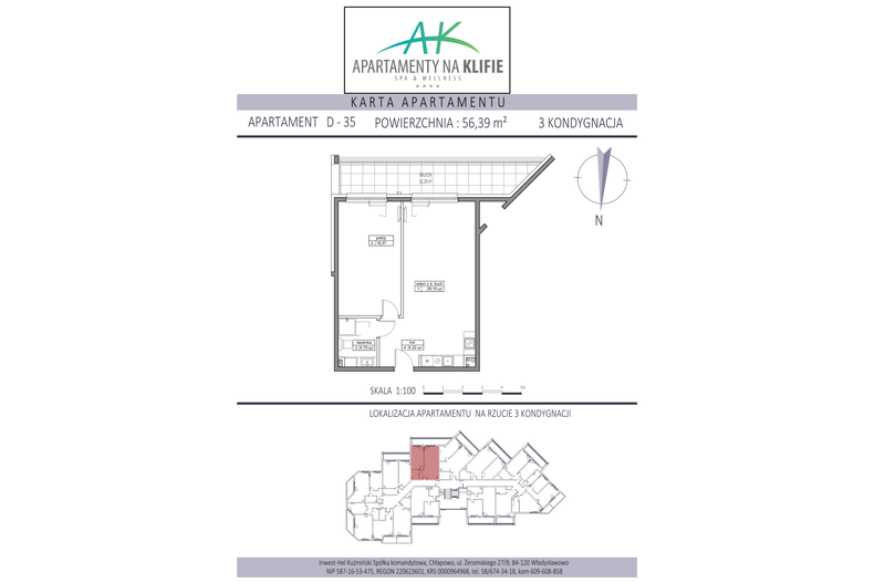 Apartament wakacyjny 56,39 m², piętro 2, oferta nr D-35