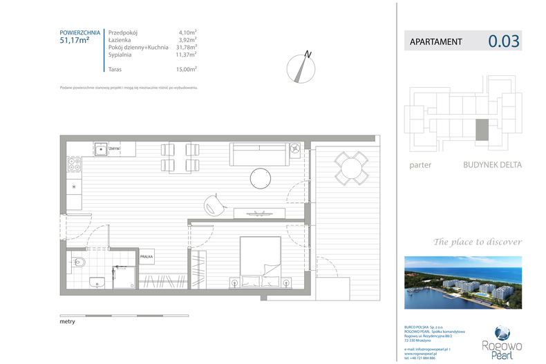 Apartament wakacyjny 51,17 m², parter, oferta nr D/0.03