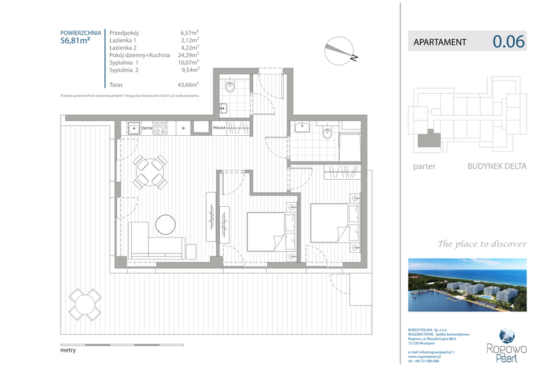 Apartament wakacyjny 56,81 m², parter, oferta nr D/0.06