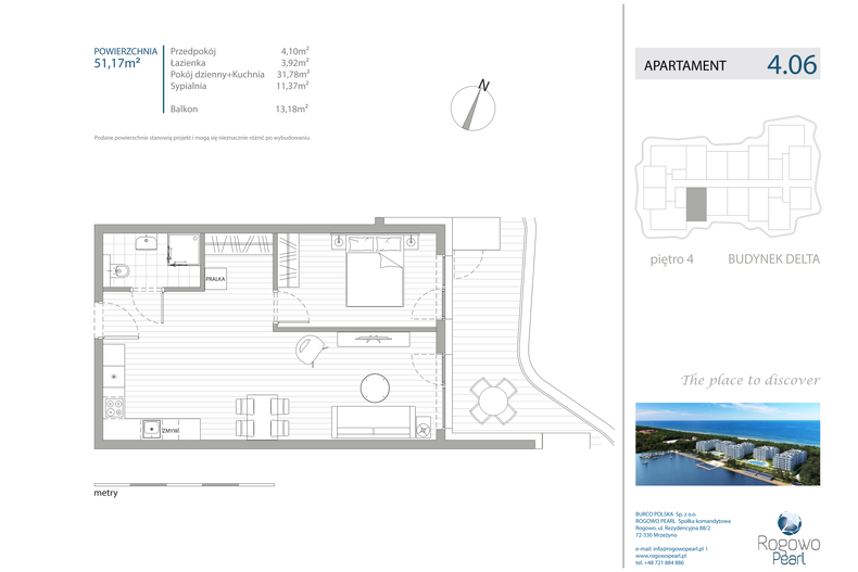 Apartament wakacyjny 51,17 m², piętro 4, oferta nr D/4.06