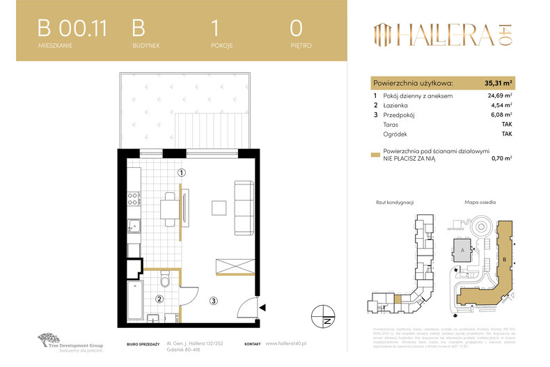 Apartament wakacyjny 35,31 m², parter, oferta nr B.00.11