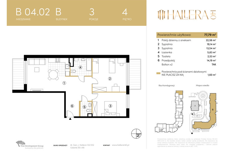Apartament wakacyjny 77,79 m², piętro 4, oferta nr B.04.02