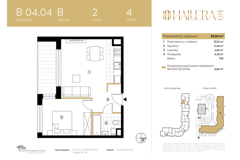 Apartament wakacyjny 39,84 m², piętro 4, oferta nr B.04.04