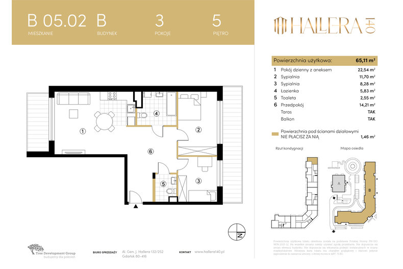 Apartament wakacyjny 65,11 m², piętro 5, oferta nr B.05.02