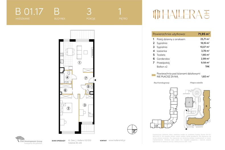 Apartament wakacyjny 71,95 m², piętro 1, oferta nr B.01.17