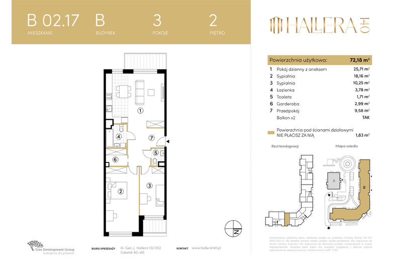 Apartament wakacyjny 72,18 m², piętro 2, oferta nr B.02.17