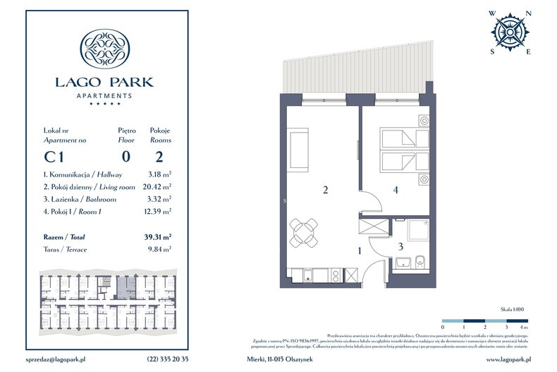 Apartament wakacyjny 39,31 m², parter, oferta nr C1