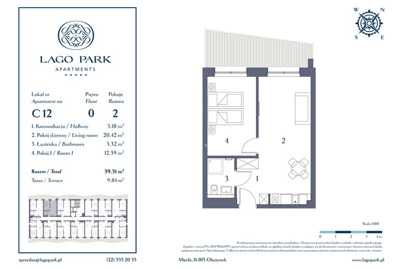 Apartament wakacyjny 39,31 m², parter, oferta nr C12