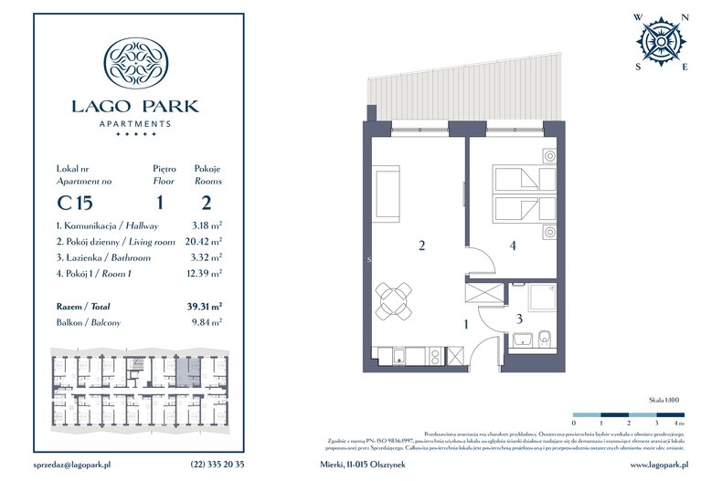 Apartament wakacyjny 39,31 m², piętro 1, oferta nr C15