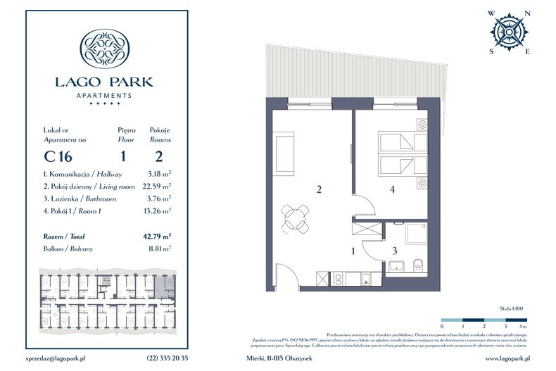 Apartament wakacyjny 42,79 m², piętro 1, oferta nr C16