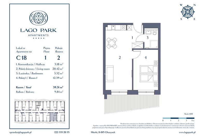 Apartament wakacyjny 39,31 m², piętro 1, oferta nr C18