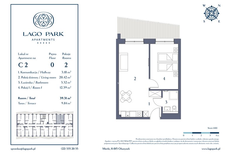 Apartament wakacyjny 39,31 m², parter, oferta nr C2