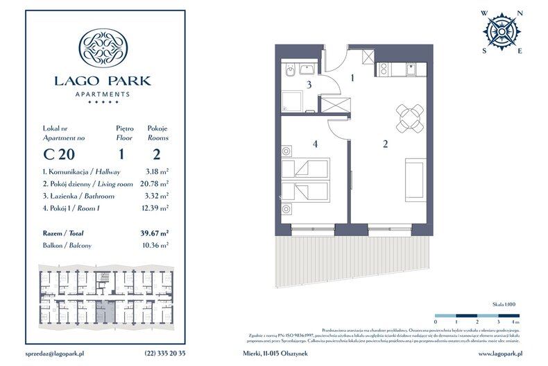 Apartament wakacyjny 39,67 m², piętro 1, oferta nr C20