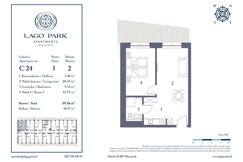 Apartament wakacyjny 39,36 m², piętro 1, oferta nr C24