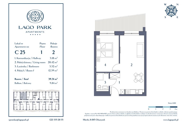 Apartament wakacyjny 39,31 m², piętro 1, oferta nr C25