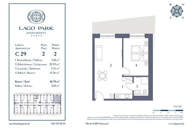 Apartament wakacyjny 42,79 m², piętro 2, oferta nr C29