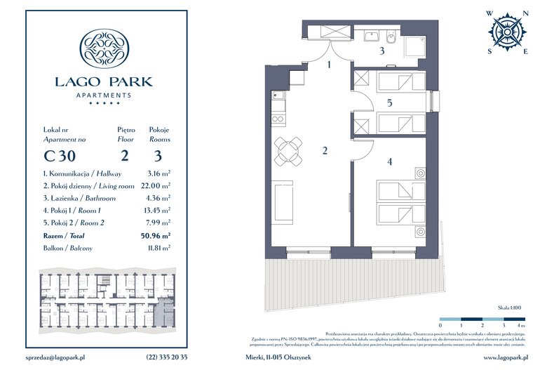 Apartament wakacyjny 50,96 m², piętro 2, oferta nr C30