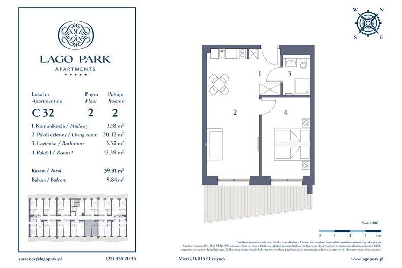 Apartament wakacyjny 39,31 m², piętro 2, oferta nr C32