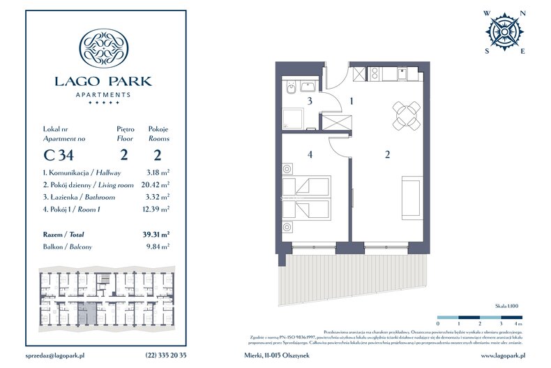 Apartament wakacyjny 39,31 m², piętro 2, oferta nr C34