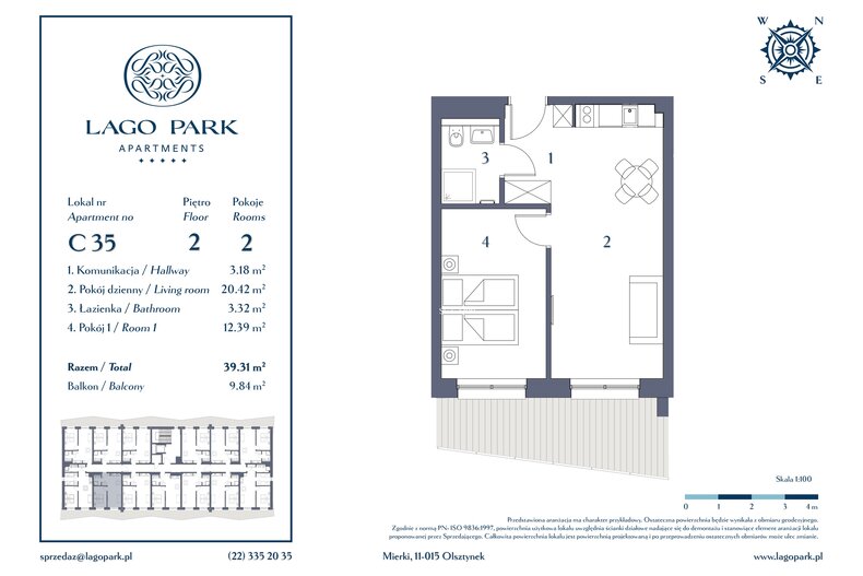 Apartament wakacyjny 39,31 m², piętro 2, oferta nr C35