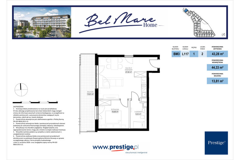 Apartament wakacyjny 44,33 m², piętro 1, oferta nr L117