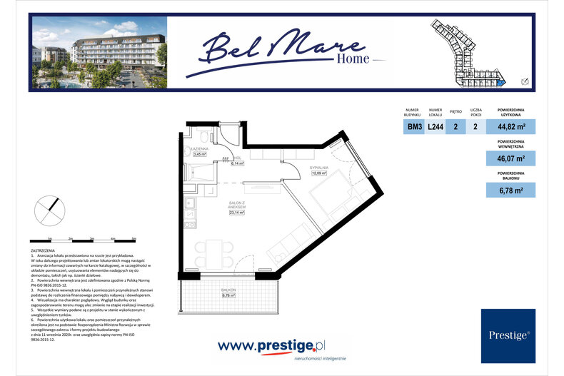 Apartament wakacyjny 46,07 m², piętro 2, oferta nr L244