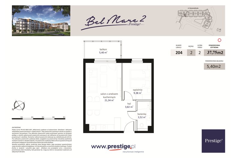 Apartament wakacyjny 37,75 m², piętro 2, oferta nr 2_rynek wtórny 204