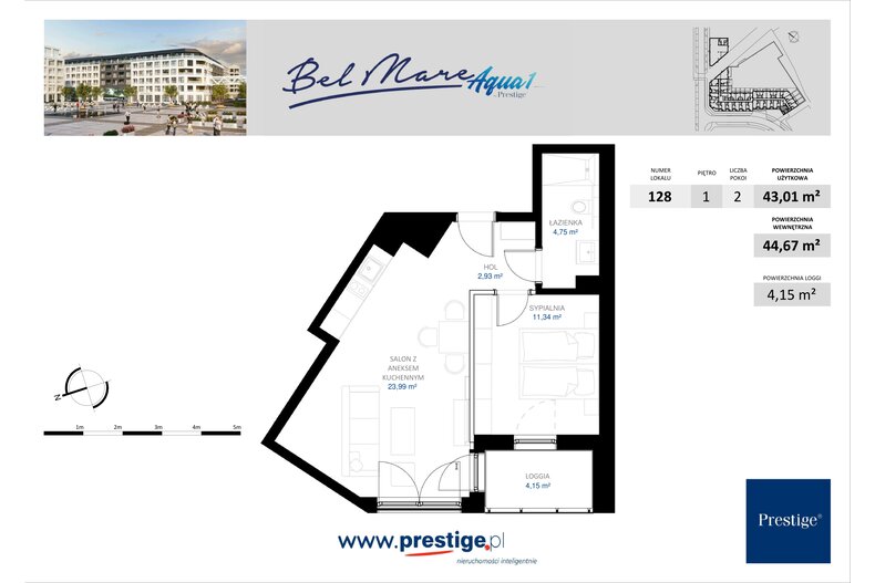 Apartament wakacyjny 43,10 m², piętro 1, oferta nr AQUA-1-128 rynek wtórny