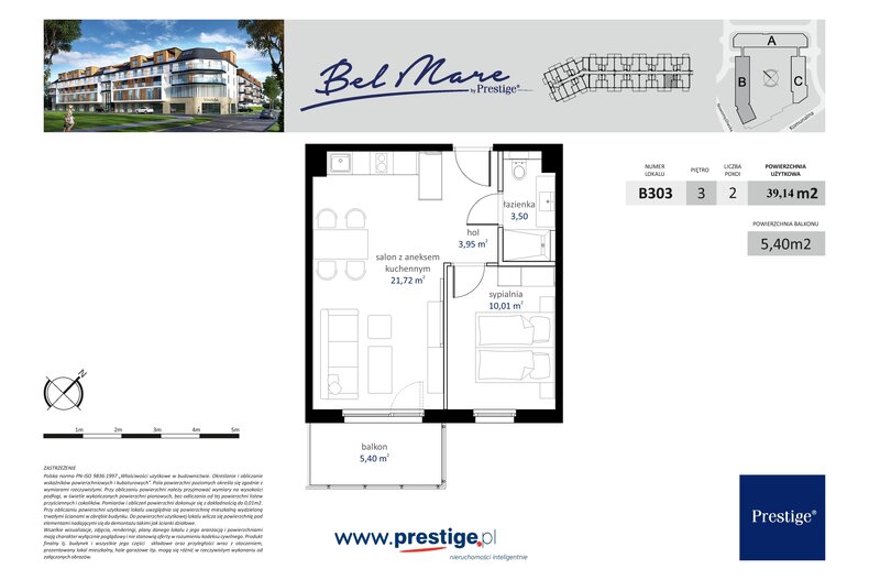Apartament wakacyjny 39,14 m², piętro 3, oferta nr B303 -  rynek wtórny...