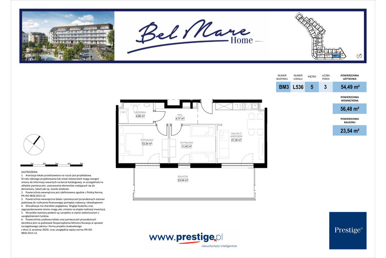 Apartament wakacyjny 56,48 m², piętro 5, oferta nr L536