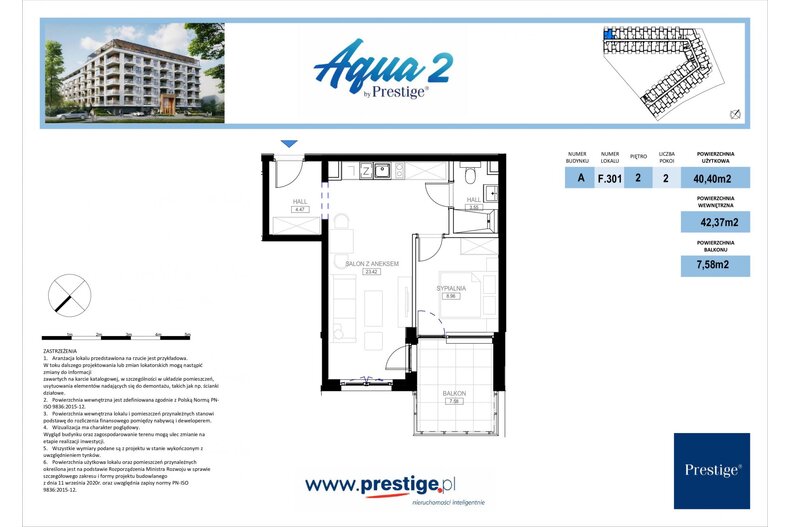Apartament wakacyjny 42,37 m², piętro 3, oferta nr F.301