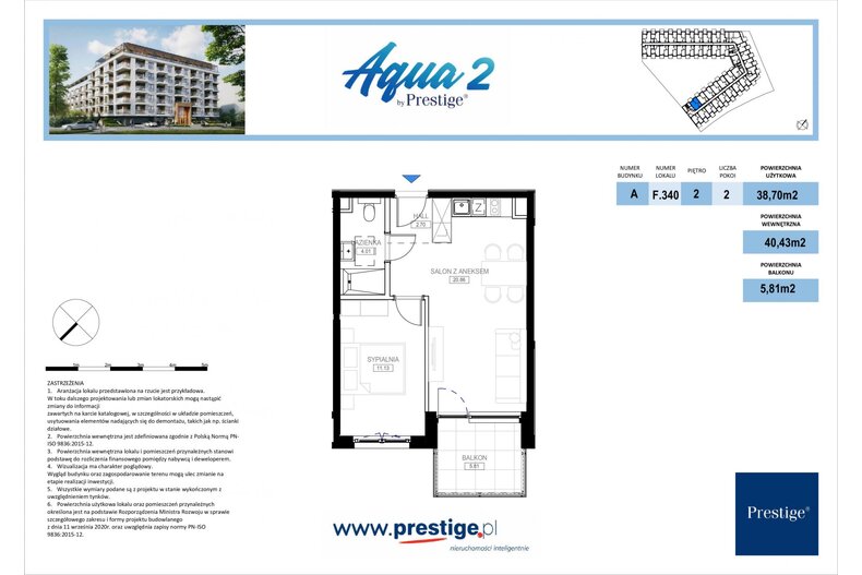 Apartament wakacyjny 40,43 m², piętro 3, oferta nr F.340
