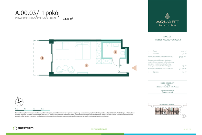 Apartament wakacyjny 32,16 m², parter, oferta nr A/00/03