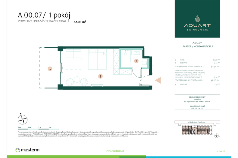 Apartament wakacyjny 32,08 m², parter, oferta nr A/00/07