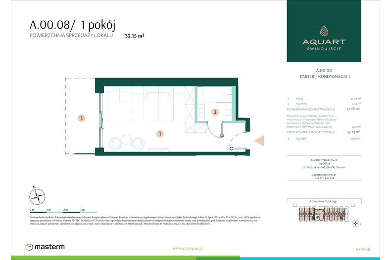 Apartament wakacyjny 33,15 m², parter, oferta nr A/00/08