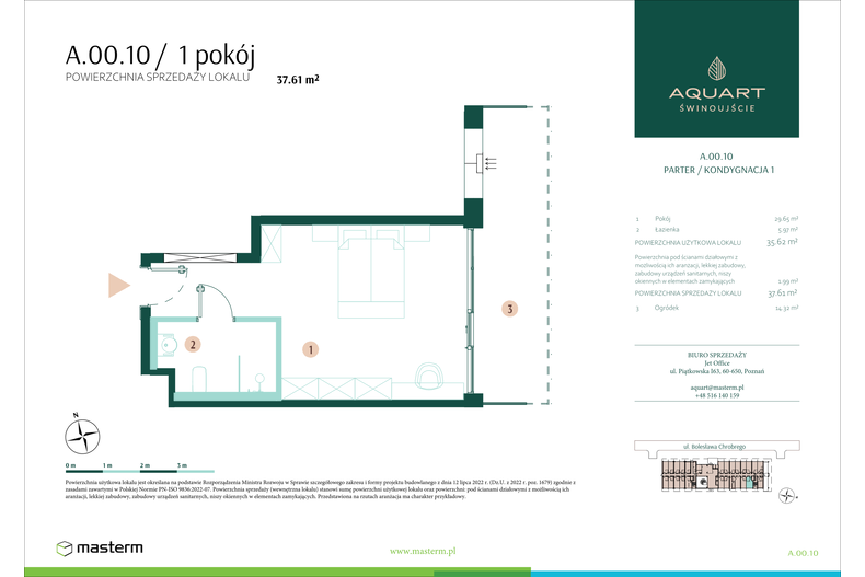 Apartament wakacyjny 37,61 m², parter, oferta nr A/00/10