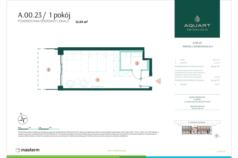 Apartament wakacyjny 32,04 m², parter, oferta nr A/00/23