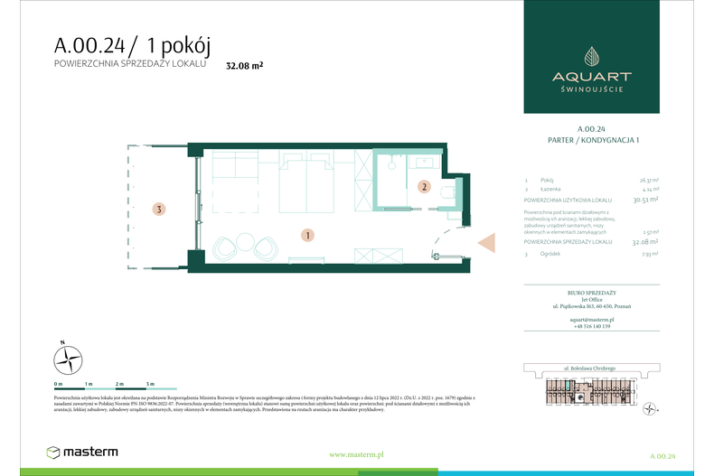 Apartament wakacyjny 32,08 m², parter, oferta nr A/00/24