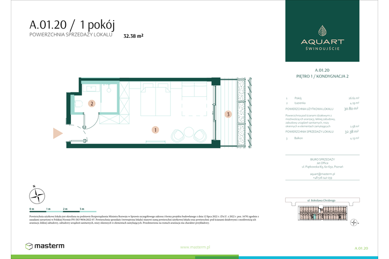 Apartament wakacyjny 32,38 m², piętro 1, oferta nr A/01/20